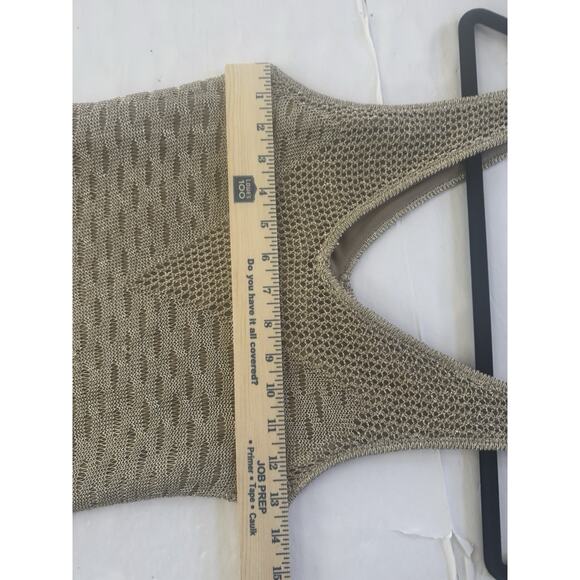 House Of Harlow 1960 Dress Womens Small Gold Metallic Crochet Knit Maxi #5797 - Picture 6 of 13